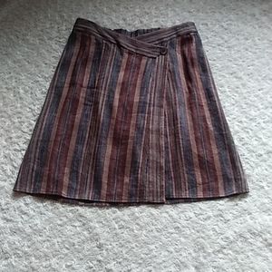 Excursion Linen Sriped Wrap Style Mini Skirt Sz 4